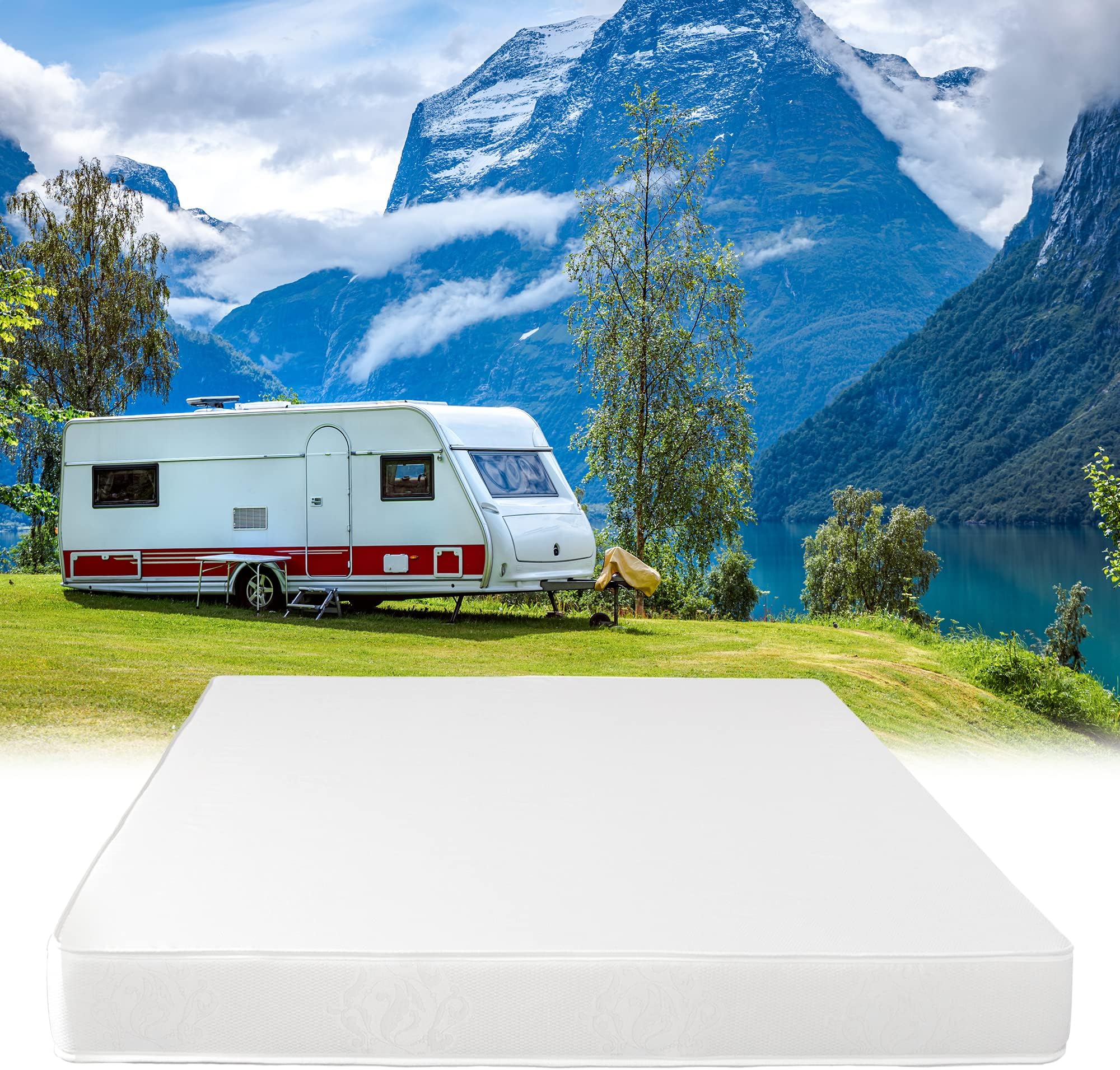 Serenia Sleep RV King Mattress for RV Camper, 8-Inch Memory Foam RV Mattress - CertiPUR-US Certified RV Bunk Mattress for a Comfortable Sleep - Open Cell Foam Trailer Bed Mattresses (72” x 80”)