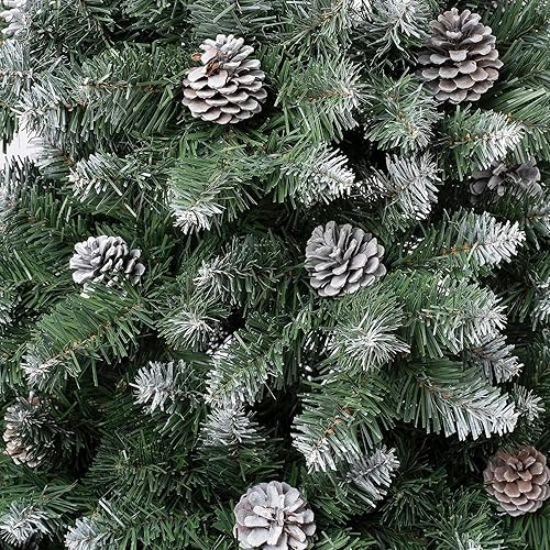 Miniatura 3 de National Tree Company First Traditions Oakley Hills - Árbol de Navidad nevado con ramas con bisagras, 7.5 pies