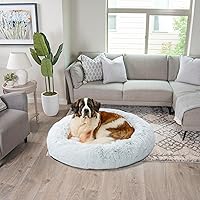 Vista 7 de Best Friends by Sheri - The Original Calming Donut - Cama calmante en forma de dona para perros y gatos - Pelo largo, gris escarcha, XL, 45 x 45