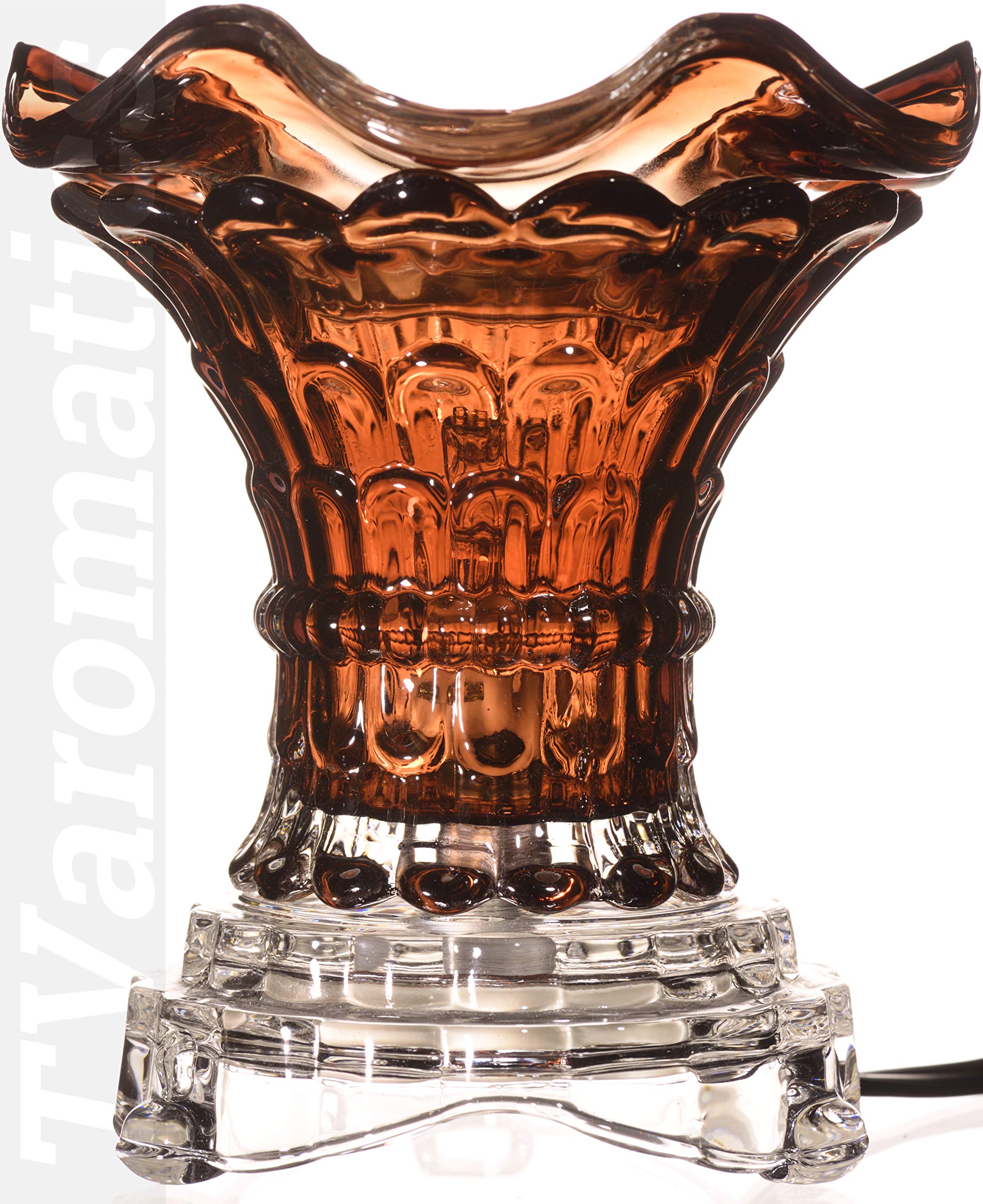 Brown Flared Glass Electric Aroma Lamp Oil and Wax Tart Warmer