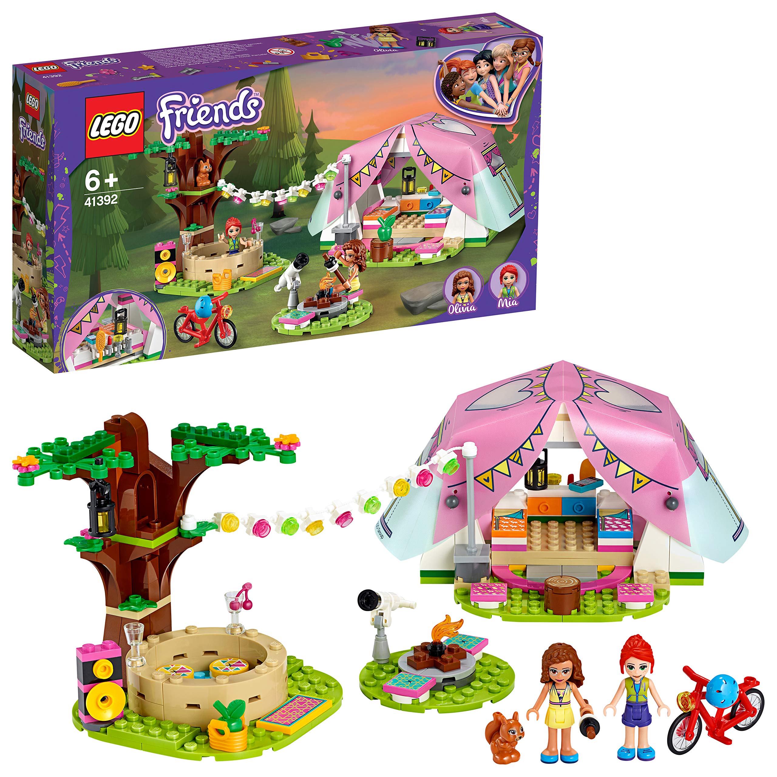 Lego Friends Glamping Nella Natura, Avventure Nel Bosco Con 2 Mini Bamboline, Giocattoli Per Bambini Di 6 Anni, 41392-image