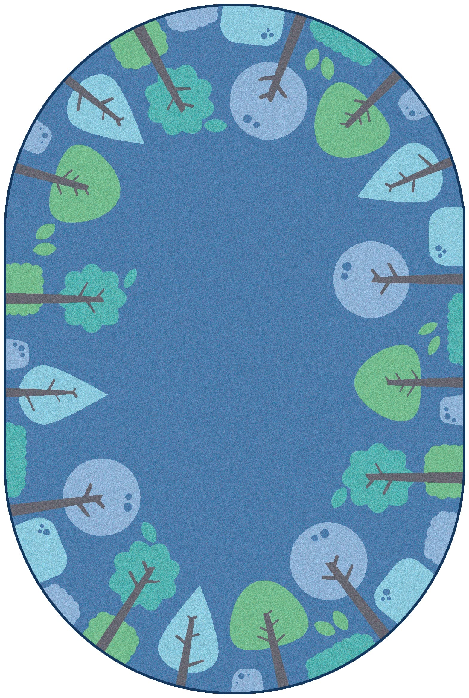 Carpets for Kids1767 KIDSoft Tranquil Trees Rug 7ft 6in x 12ft Oval Blue