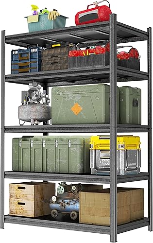 Miniatura 17 de Estantería industrial con almacenamiento ajustable, de acero resistente, para herramientas y equipos pesados, capacidad de 2000 lb (3 niveles, 32"