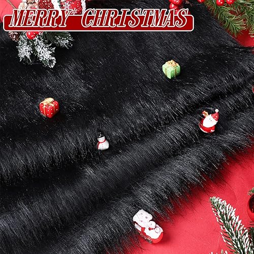 Miniatura 6 de 6 piezas de tela de piel sintética navideña para invierno, cuadrados de piel sintética suave y esponjosa para manualidades, costura, disfraz de
