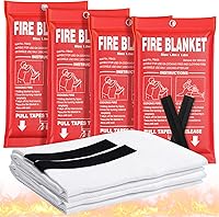 Andyssey Fire Blanket 4 Pack 40x40" - EN 1869:2019 Certified Emergency Blankets for Kitchen, Home, RV, Grill, Safe for Elderly & Young Adults