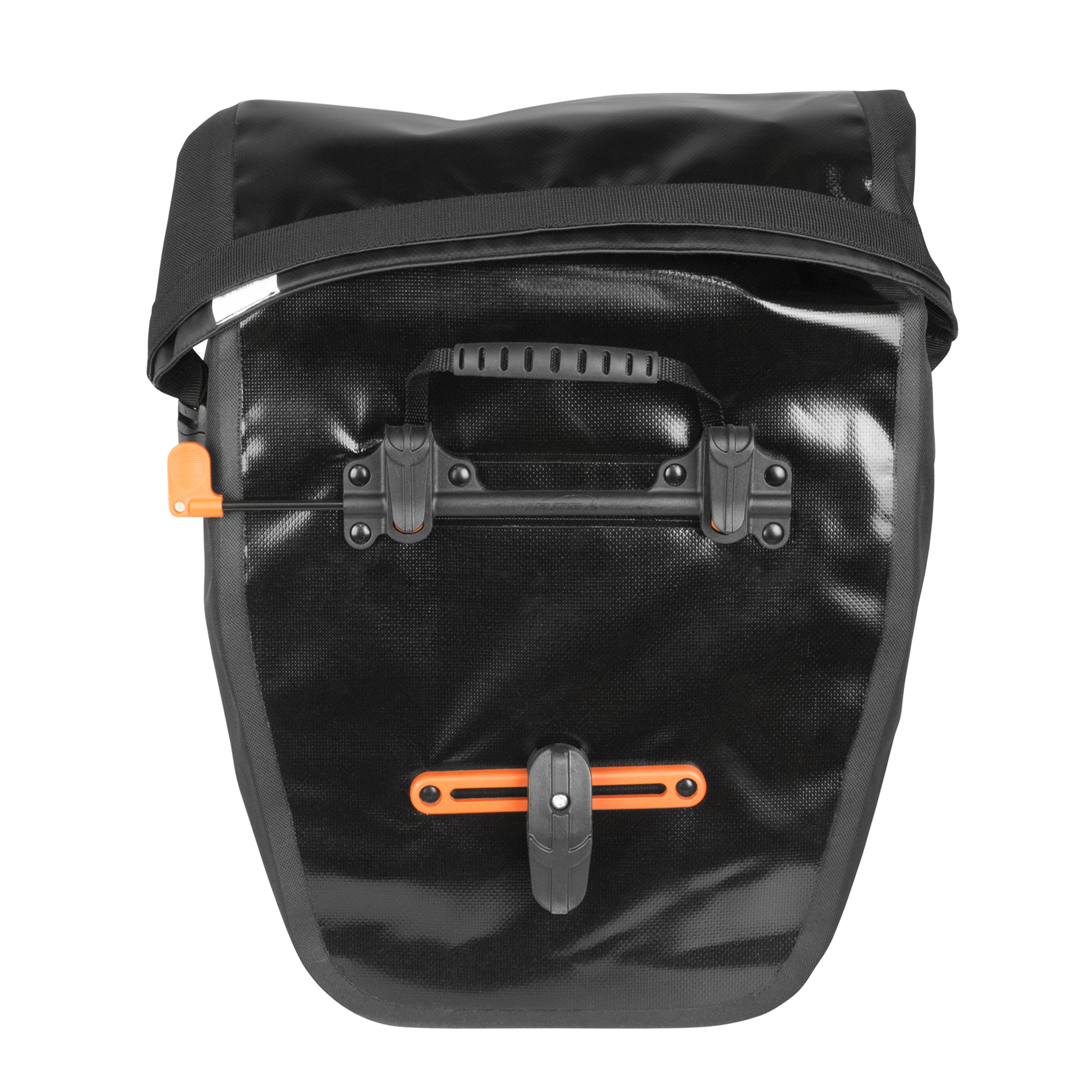 Ibera PakRak - Alforjas de Bicicleta para Bicicleta, 30 L, Impermeables, con Clip, de liberación rápida, para portabicicletas con Cubierta para Lluvia, se Adapta a la mayoría de portabicicletas