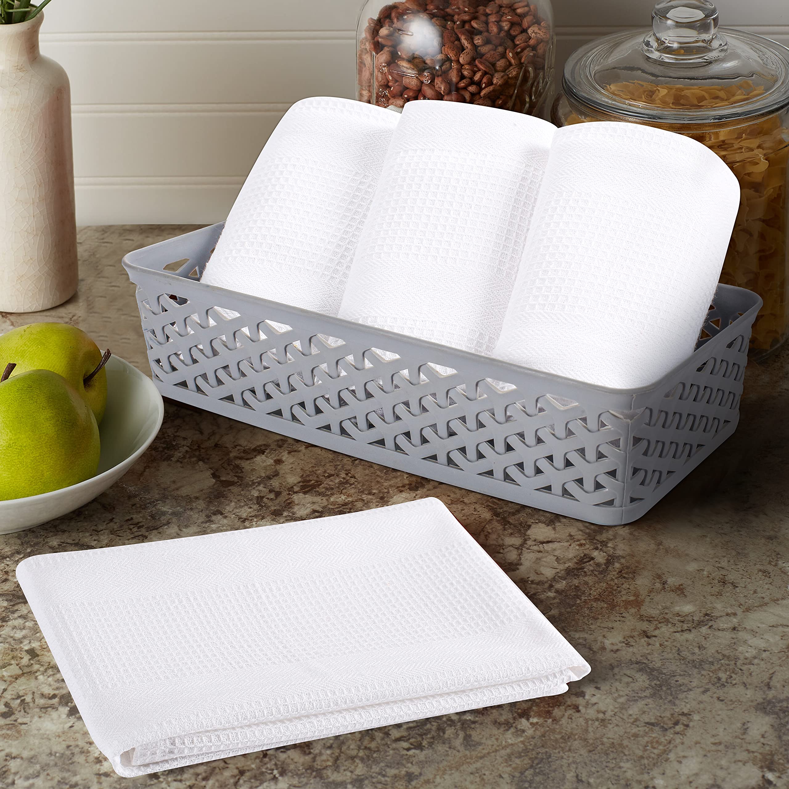 Torchons De Cuisine COTTONIVA - Lot De 6 En 100% Coton - 40x70 Cm - Super Absorbants