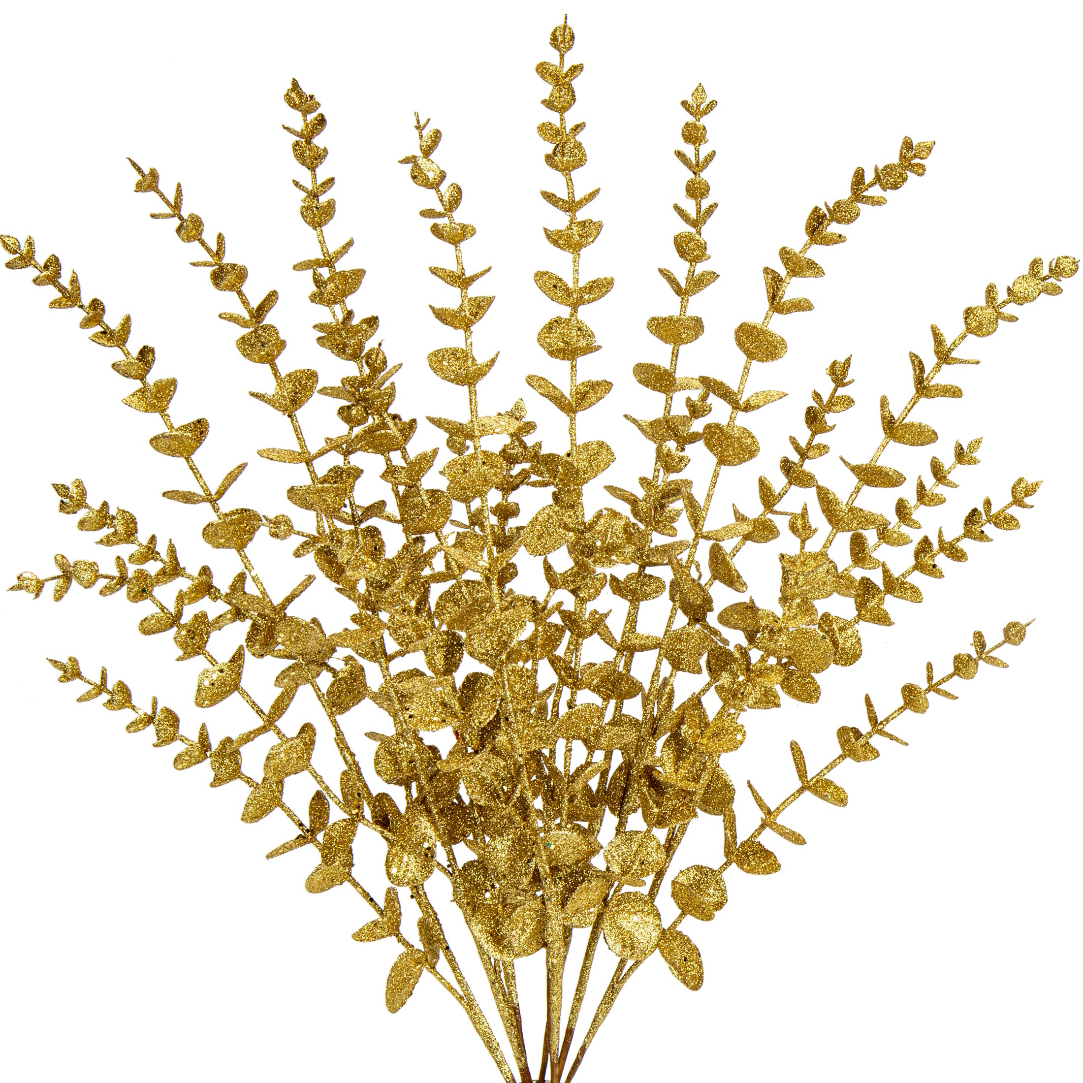 Amazon.com: Oairse 8 Pcs Christmas Tree Picks and Sprays Gold Glitter ...