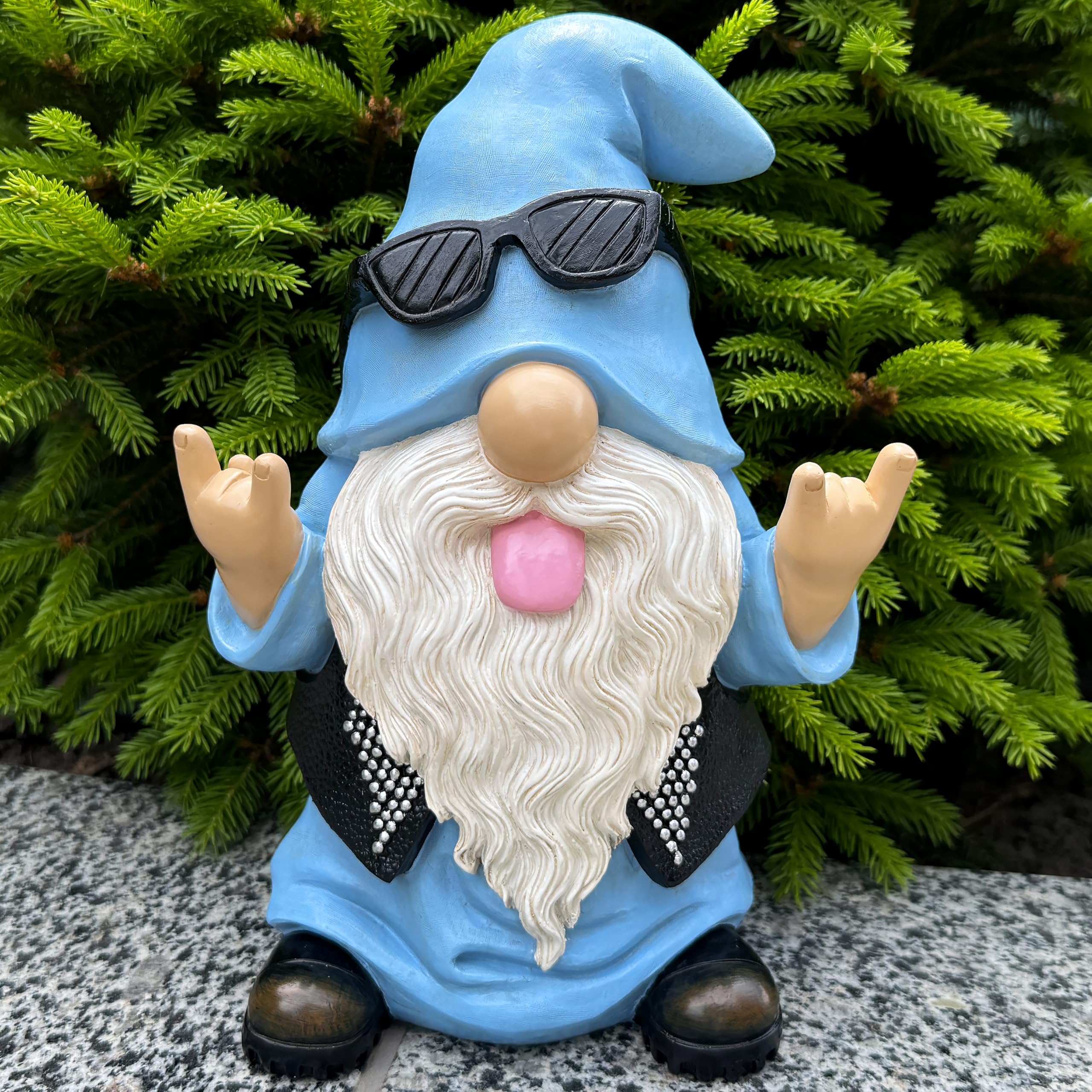 Mood Lab Gartenzwerg - Wippenzwerg Statue - 24,6 cm Rasenfigur - für Outdoor oder Haus Dekor - Lustige Hof- und Terrassendekoration