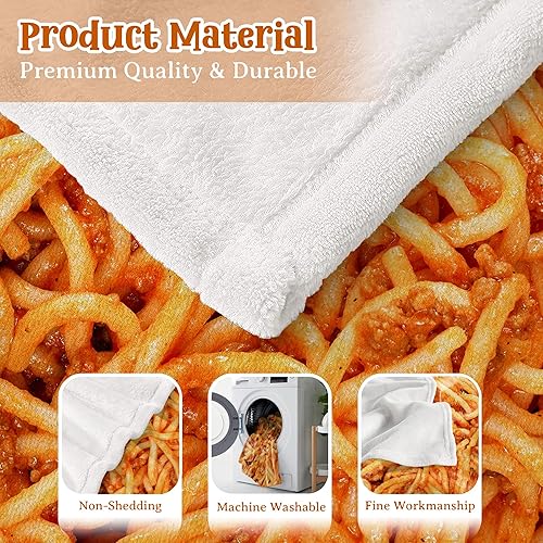 Miniatura 6 de Manta de espagueti de tomate súper suave y acogedora para decoración del hogar, sofá, cama, sofá de 50 x 40 pulgadas, pequeña para niños para todas
