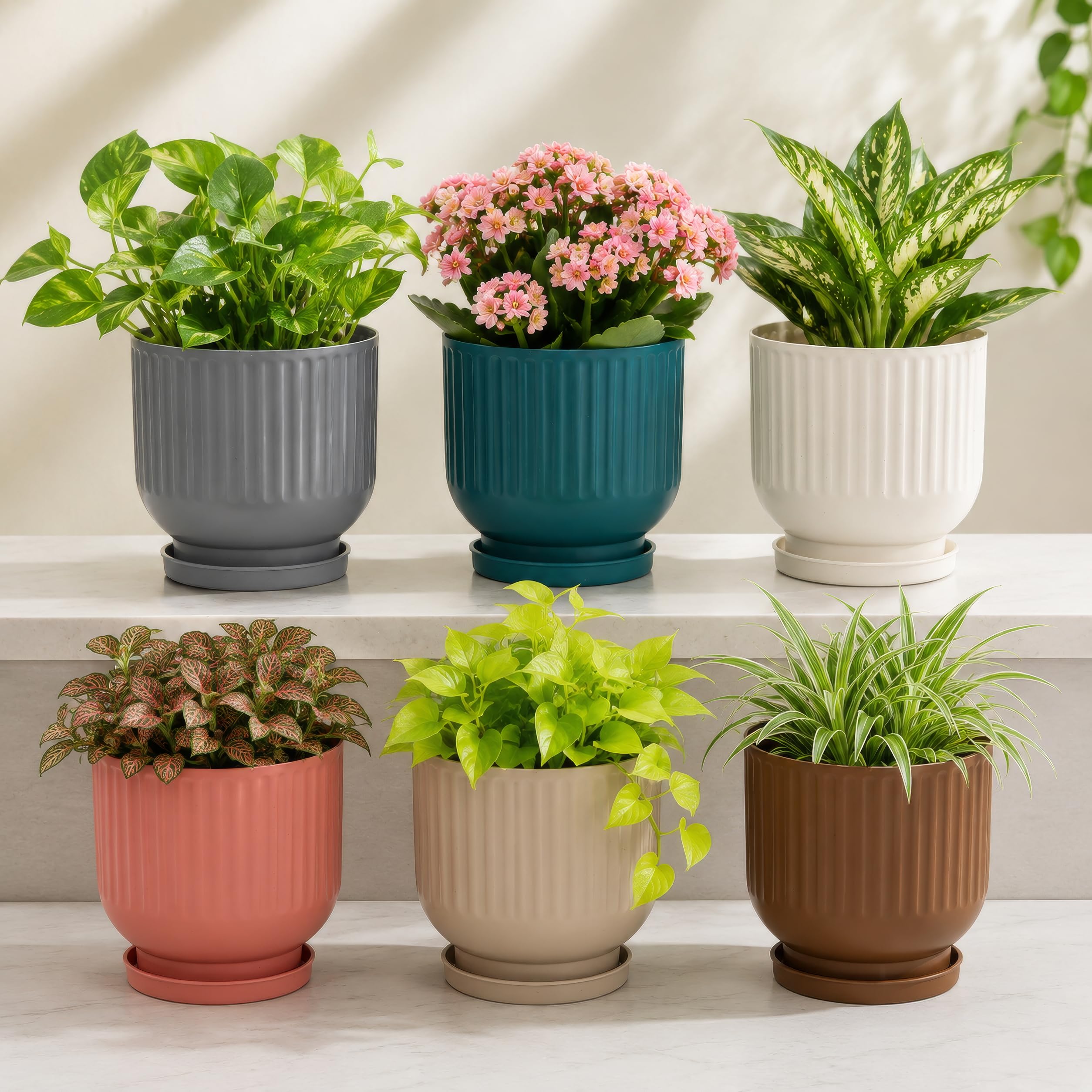 Leawall Plastic Flower Pots - Multicolor, FREE SHIPPING -9