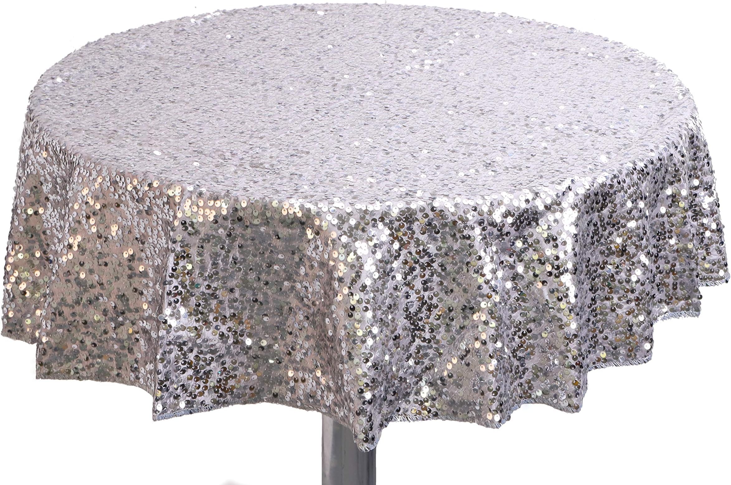 Kitchenwise 70" Round Large Stag Grey Silver Table Cloth, Slate Black