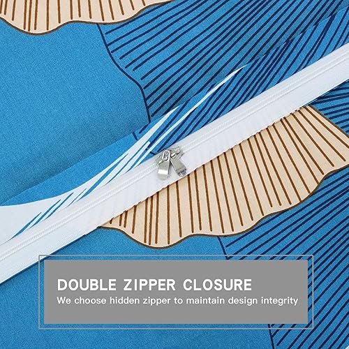 Miniatura 5 de Helthep Funda de edredón tamaño matrimonial, 100% algodón egipcio lavable de 600 hilos, tamaño matrimonial (80 x 90 pulgadas) con 2 fundas de