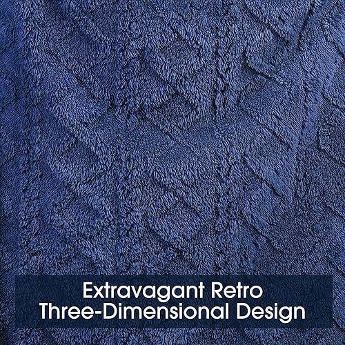 Miniatura 3 de MIZZEO Manta de franela con capucha para niños, manta de microfibra de gran tamaño para niños, talla única, marino