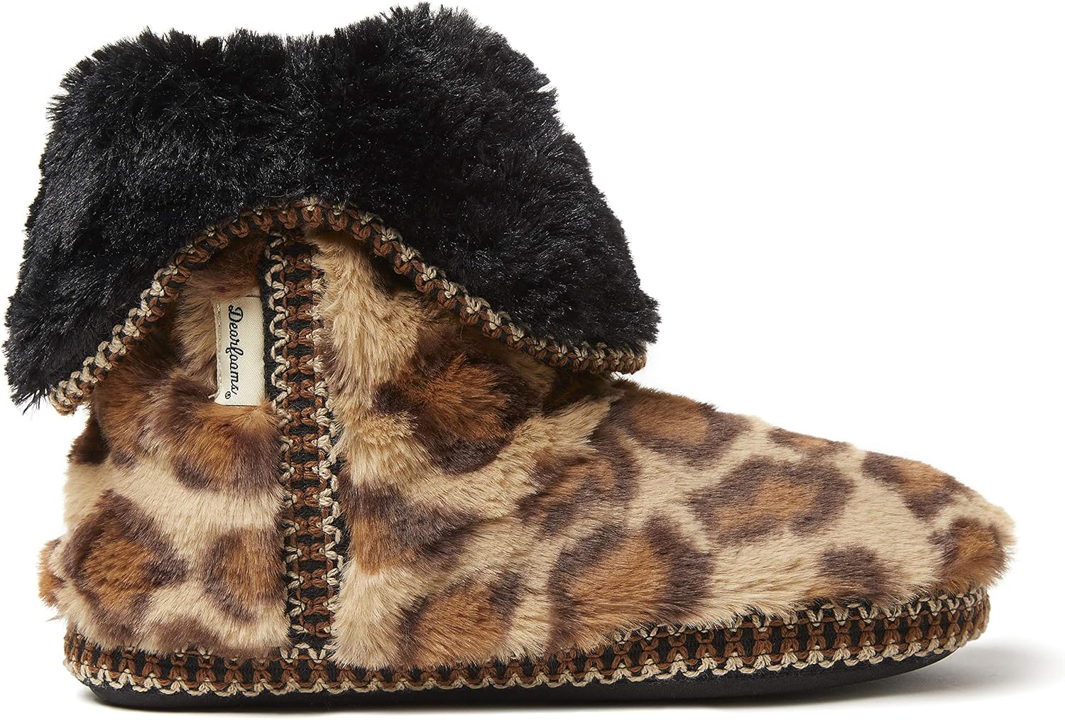 Dearfoams Women's Beth Furry Foldover Boot Slipper