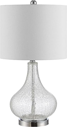 Miniatura 4 de SAFAVIEH Lighting Collection Brooks - Lámpara de mesa de cristal transparente de 24 pulgadas para dormitorio, sala de estar, oficina en casa,