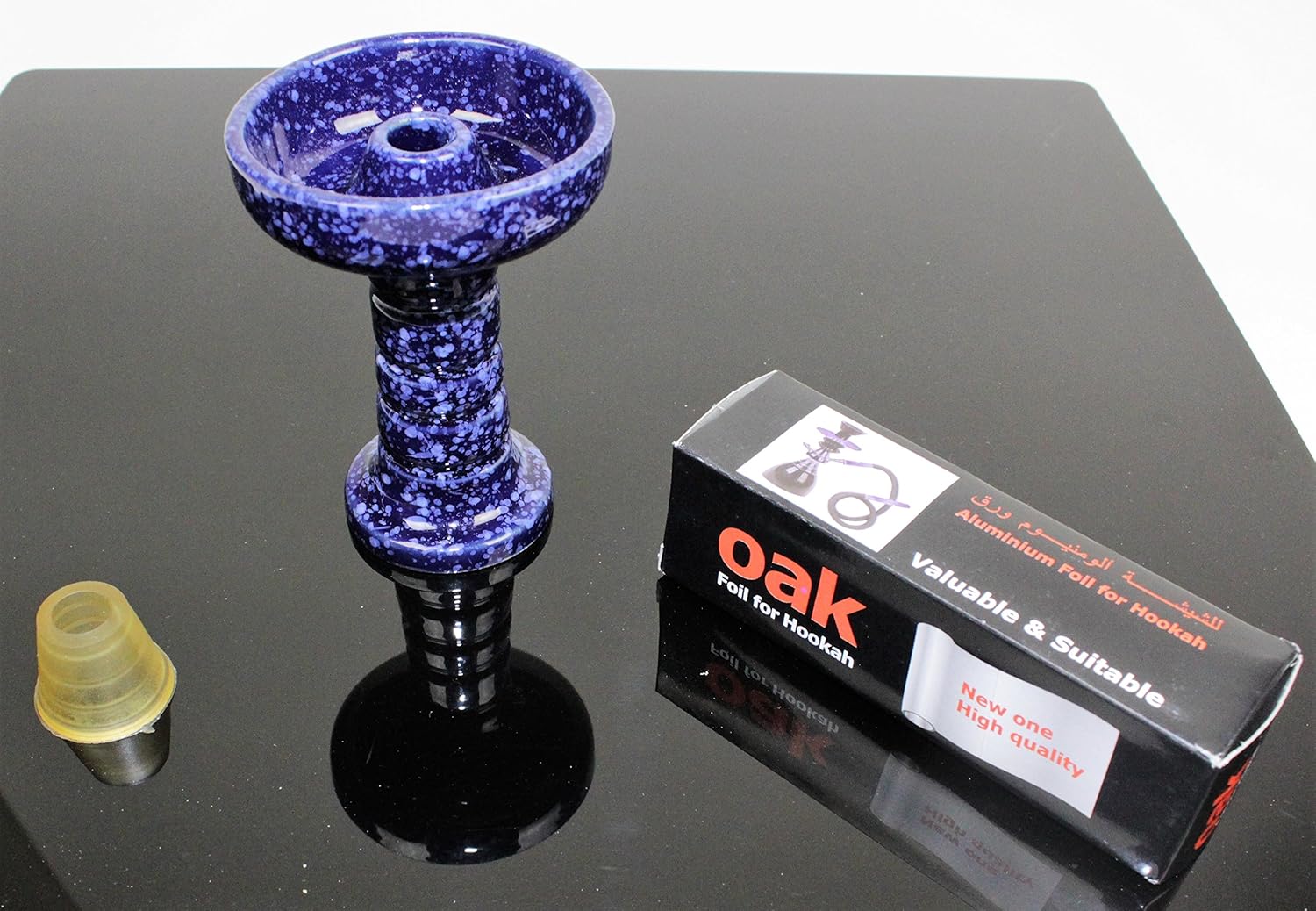 Blue Speckled Egg Hookah Clay Phunnel Shisha Bowl BONUS