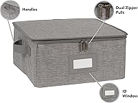 Vista 5 de Covermates Keepsakes - Caja de almacenamiento con cremallera superior - Poliéster resistente - Asas reforzadas - Diseño apilable - Almacenamiento