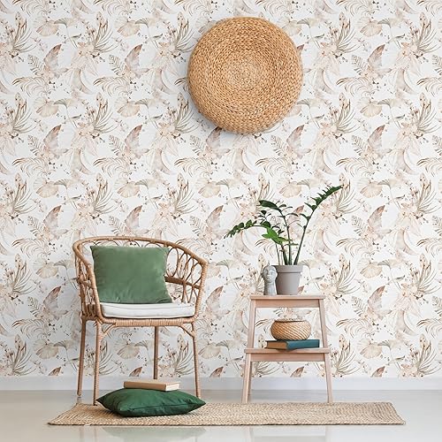 Miniatura 10 de Blooming Wall Papel tapiz de pared con diseño de hojas de loto azul y gris con acuarela, 14.5 pies cuadradosrollo