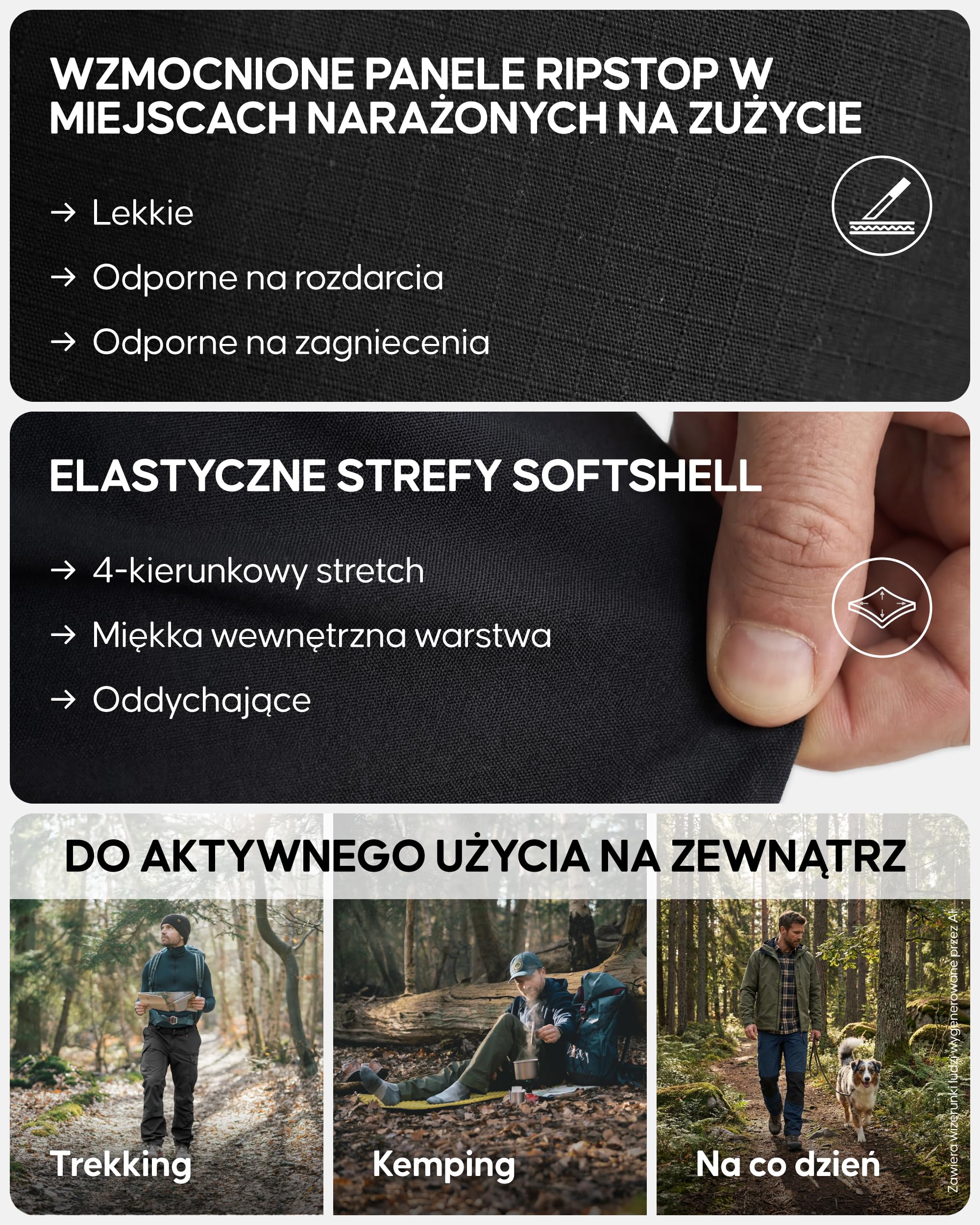DANISH ENDURANCE Spodnie Męskie do Trekkingu, Spodnie do Wędrówek, Wytrzymałe i Wodoodporne, Regularny Krój