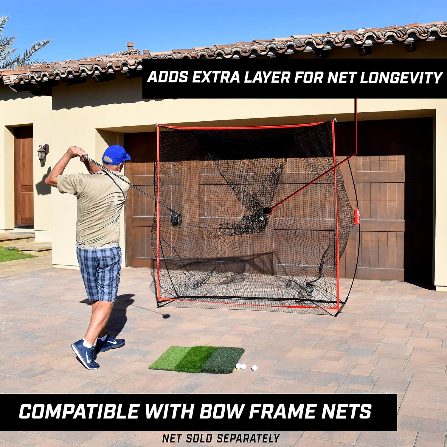 GoSports Universal Golf Practice Net Extender - Protect Your Driving Range Net - Golf Net Attachment for 7 ft or 10 ft Golf Nets