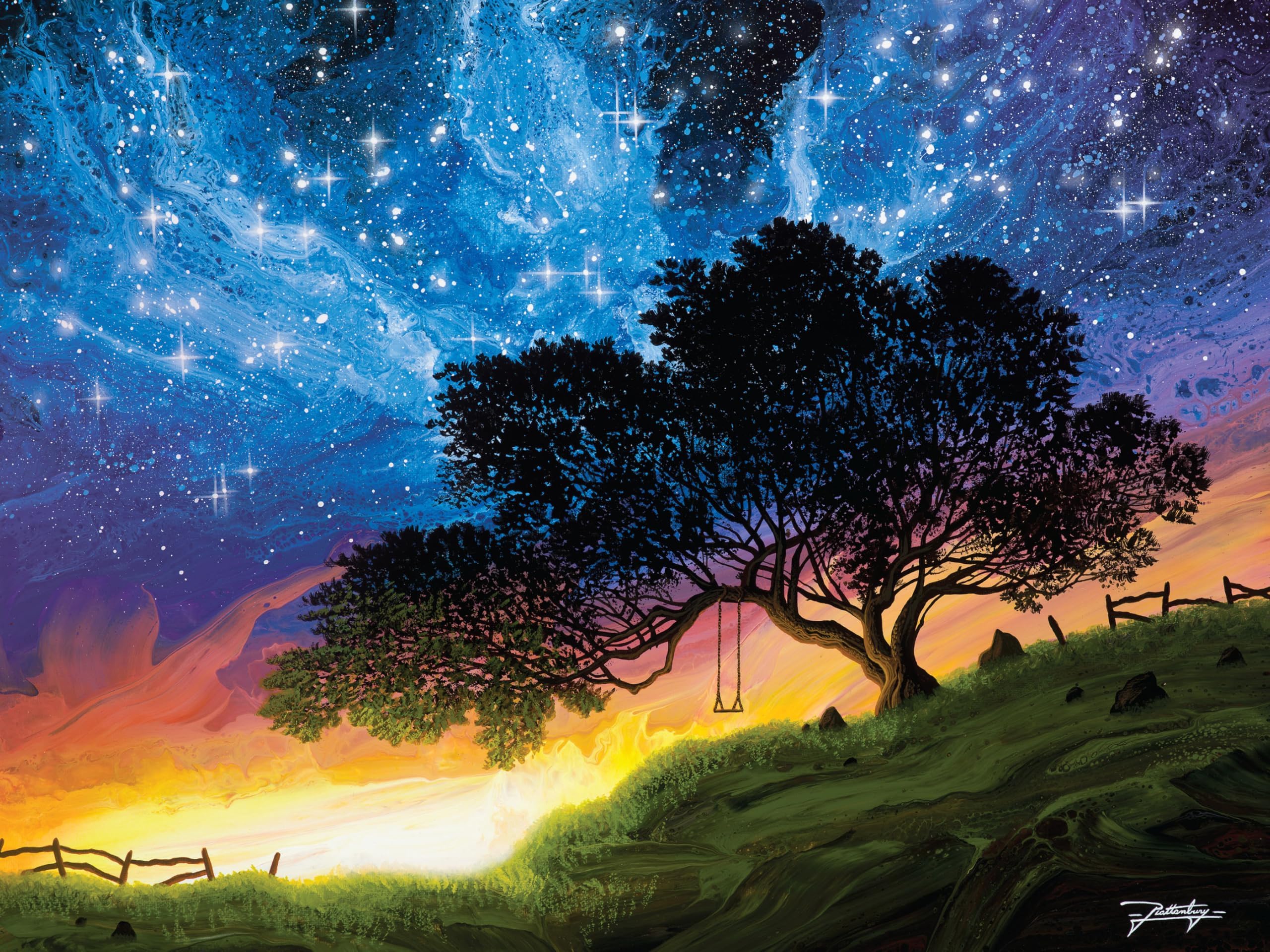 Ceaco - Glow in The Dark - Glowing Skies - 750 Piece Jigsaw Puzzle