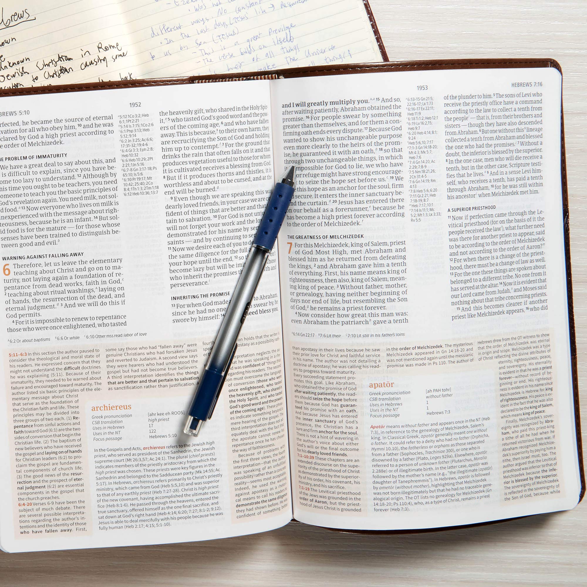 CSB Study Bible, Mahogany LeatherTouch, Red Letter, Study Notes and Commentary, Illustrations, Articles, Word Studies, Outlines, Timelines, Easy-to-Read Bible Serif Type - Image 6