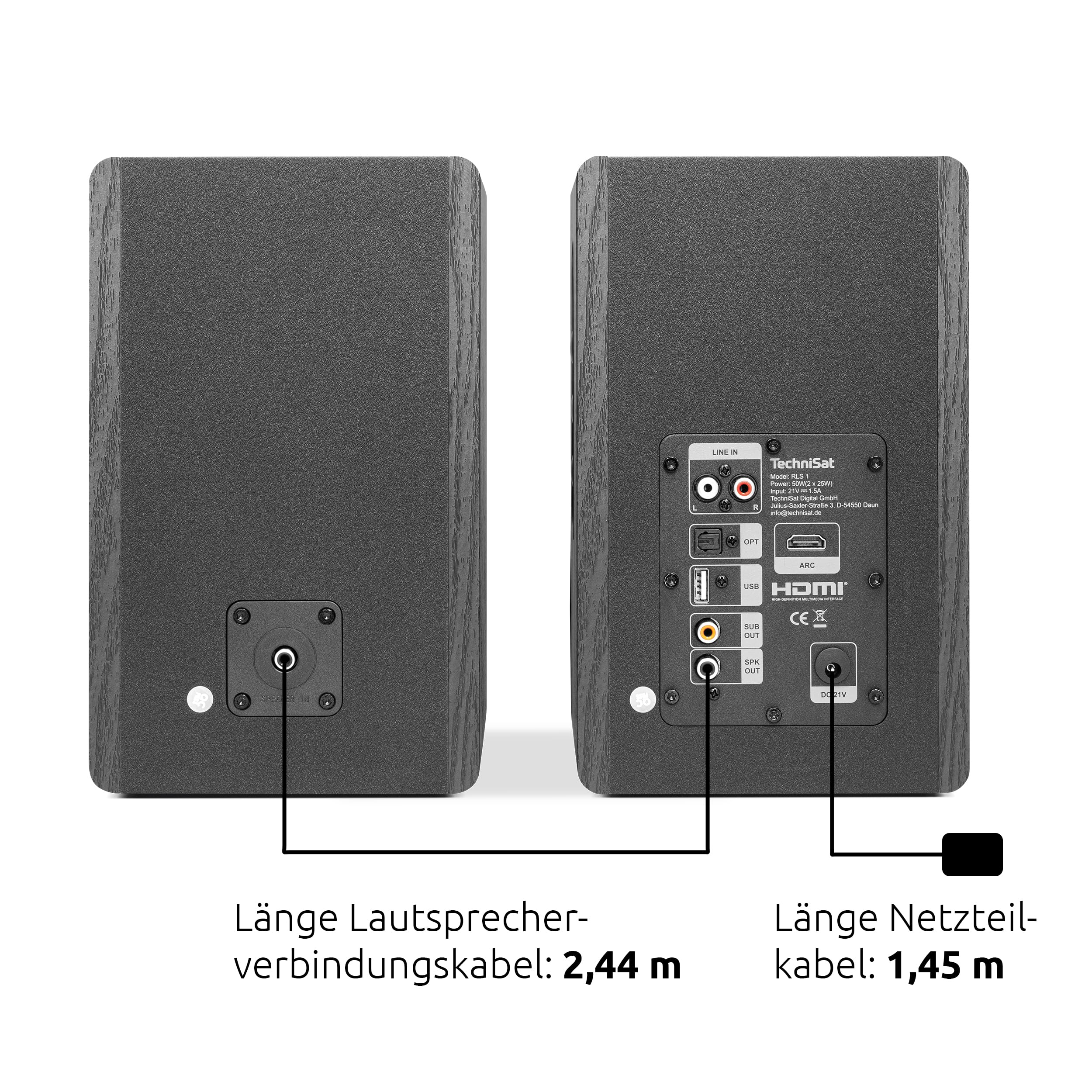 TechniSat AUDIOMASTER RLS 1 - Aktive 2.0 Regallautsprecher