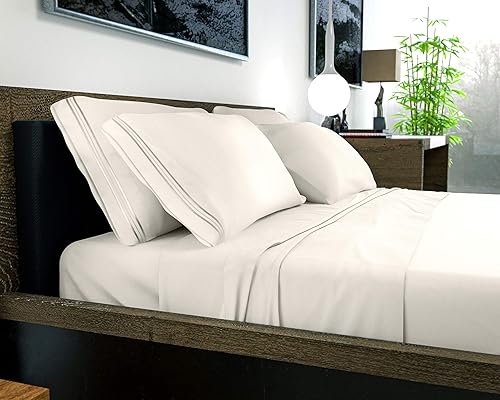 Miniatura 8 de DREAMCARE - Juego de sábanas de tamaño Queen, 6 piezas, refrescantes, esquinas de hasta 21 pulgadas de profundidad, colección 2500 Supreme, 100%