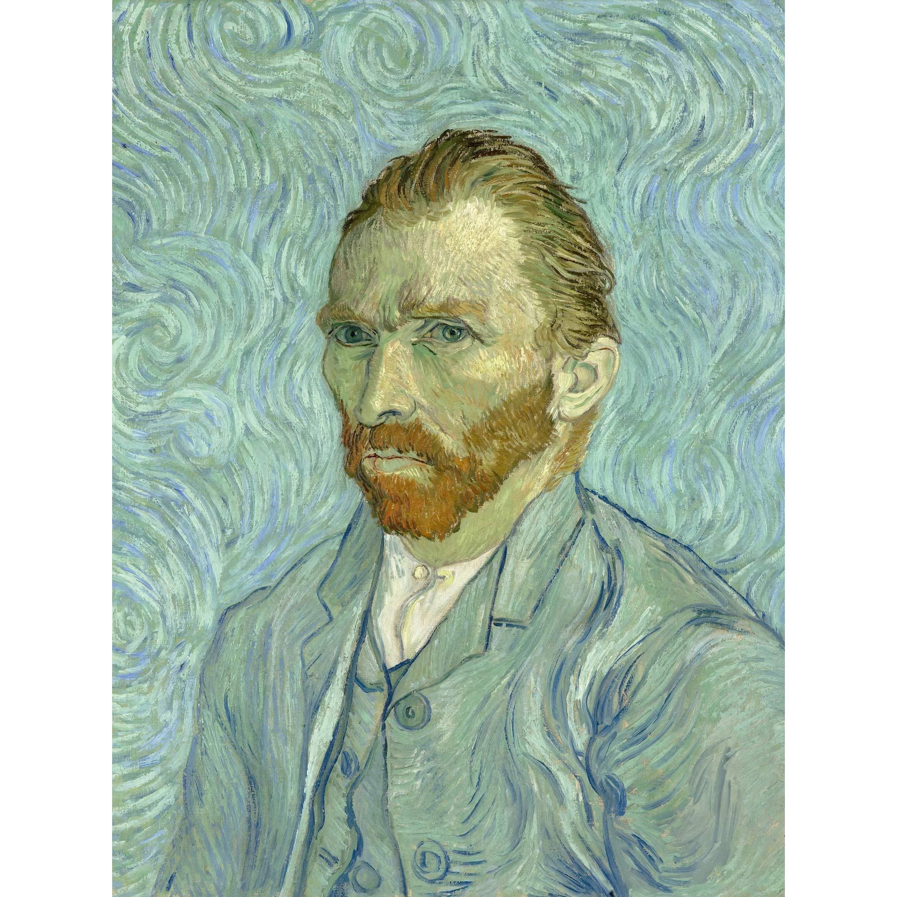 Vincent Van Gogh Self Portrait Painting Premium Wall Art Canvas Print 18X24 Inch