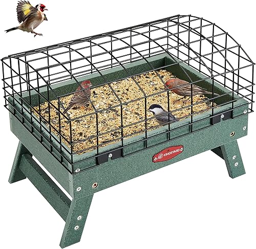 Kingsyard Comedero para pájaros a prueba de ardillas para exteriores, estación de alimentación de plataforma de plástico reciclado, comedero de Kingsyard Comedero para pájaros a prueba de ardillas para exteriores, estación de alimentación de plataforma de plástico reciclado, comedero de