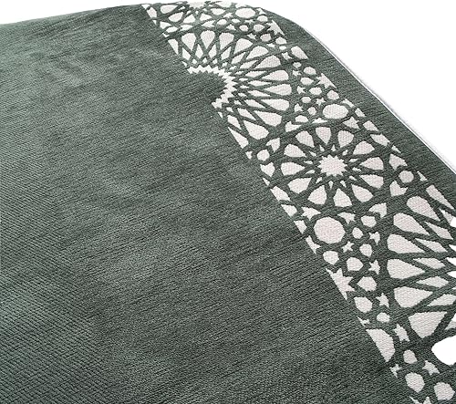 Miniatura 5 de Modefa Tapete de oración islámica turca, felpilla con espuma y bolsa de transporte, alfombra intrincada para orar Ramadán, regalo de Eid de Ramadán,