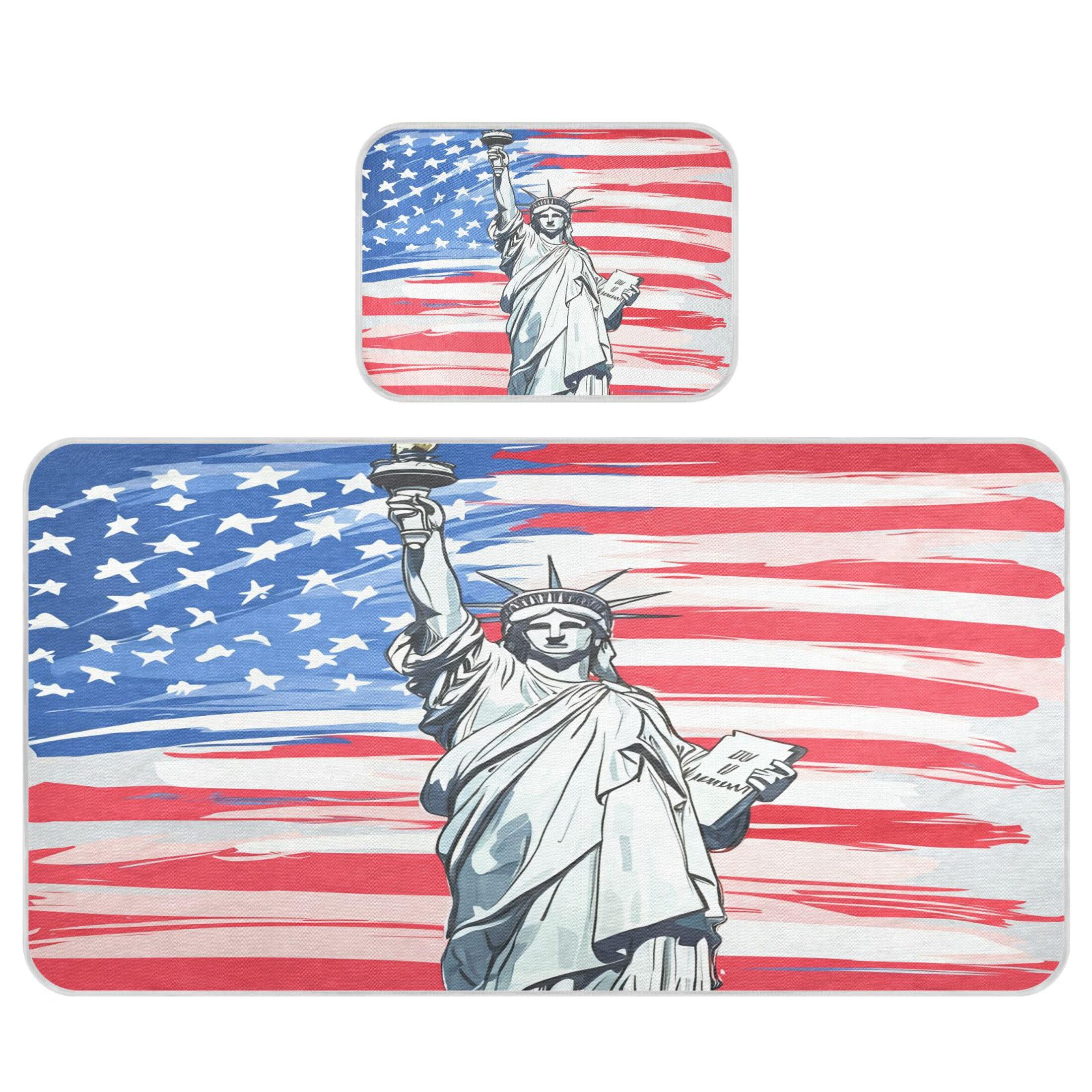 Takiito American Flag Baby Cooling Mattress Pad, Soft & Breathable Cooling Mat Keep Baby Cool in Summer 28x52 in, Nursery Essential