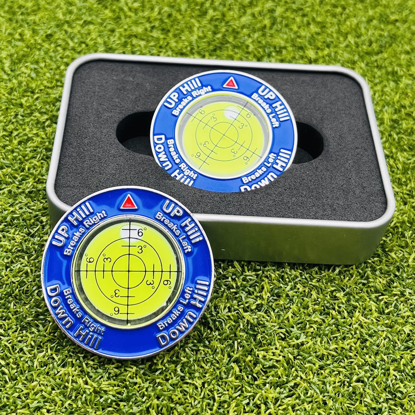 Genérico 2X Golf Putt Green Reader, Horizontal Bubble Level Tool, Golf Putting Alignment Aid, Portable Training Accessory for Reading Green Slopes, Ideal forAll Skill Levels