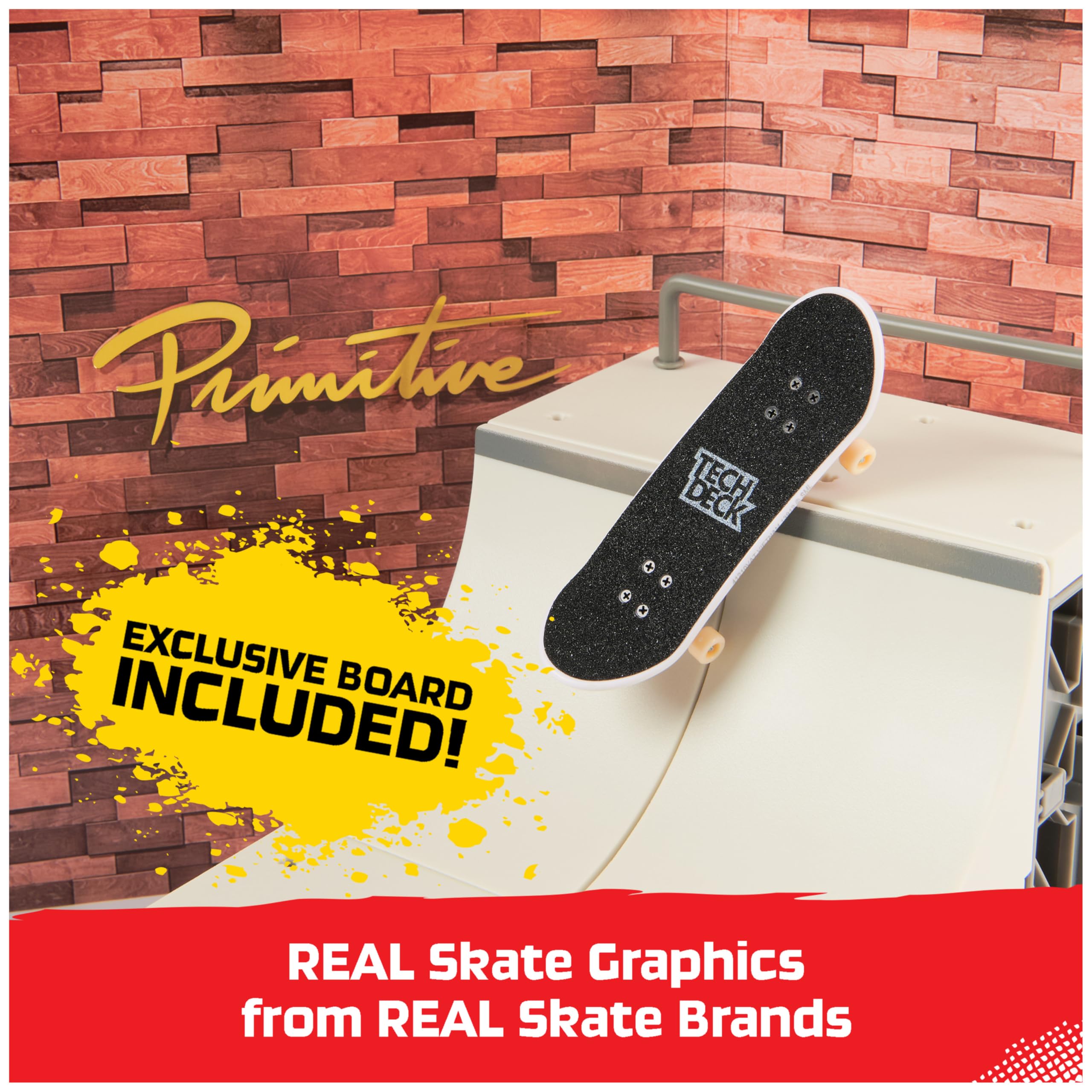 Spin Master Tech Deck Primitive Skate Park de X-Connect Kit de rampes personnalisables et constructibles avec une planche à doigts pour enfants à partir de 6 ans