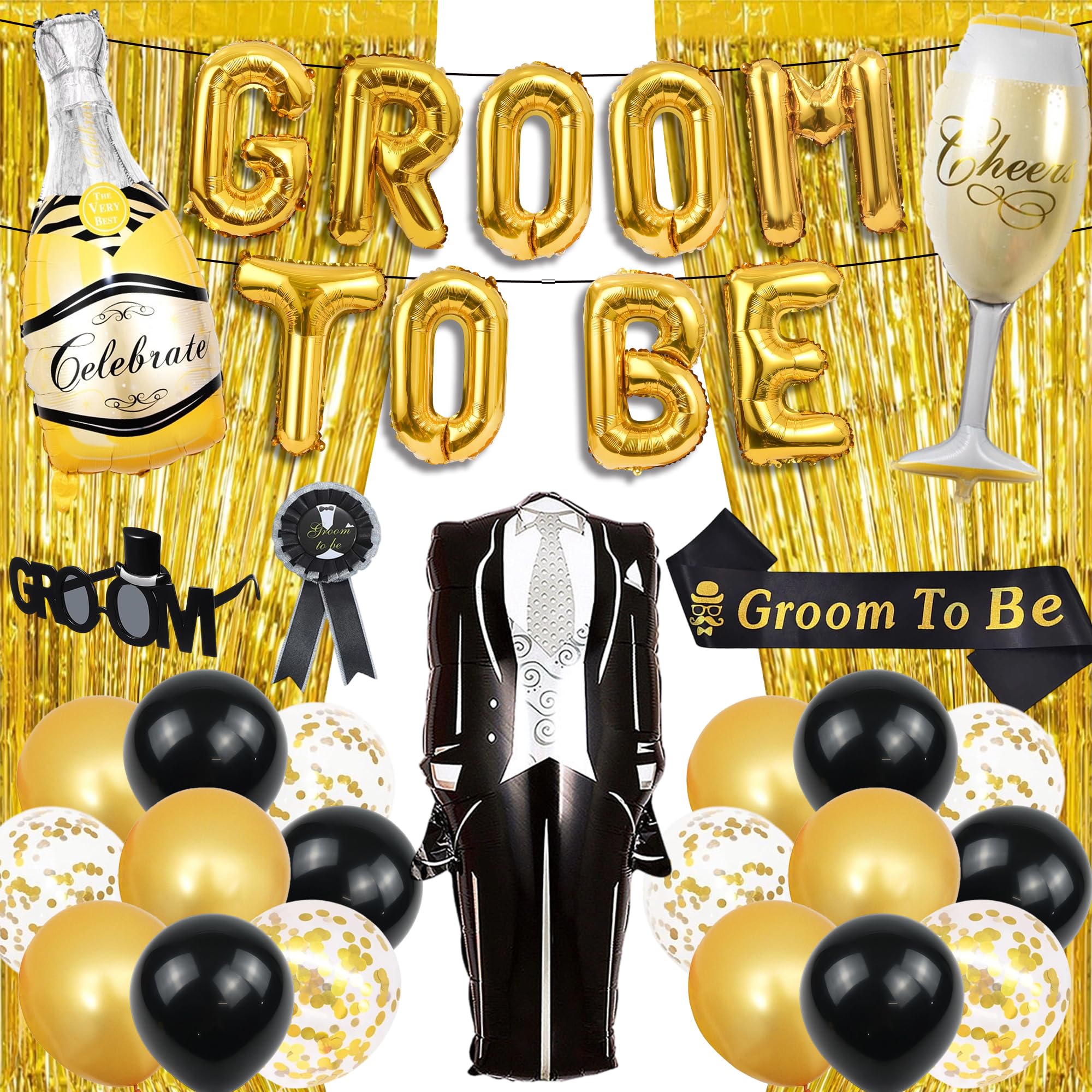 Stag Do Accessories Men Groom - 34 Pcs Groom To Be Banner Set