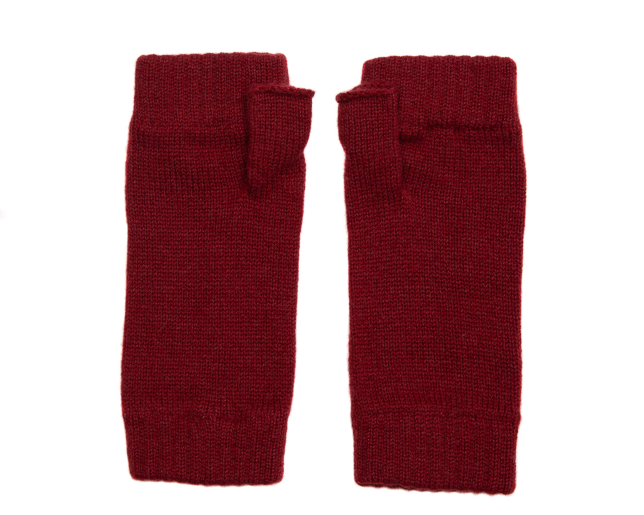 Graham Cashmere - Pure Cashmere Fingerless Wrist Warmers - Made in Scotland - Gift Boxed (Port)