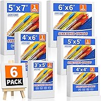 Vista 31 de FIXSMITH Lienzo blanco estirado de 12 x 16 pulgadas, paquete a granel de 8, imprimado, 100 % algodón, perfil de 5/8 pulgadas, paquete de gran valor