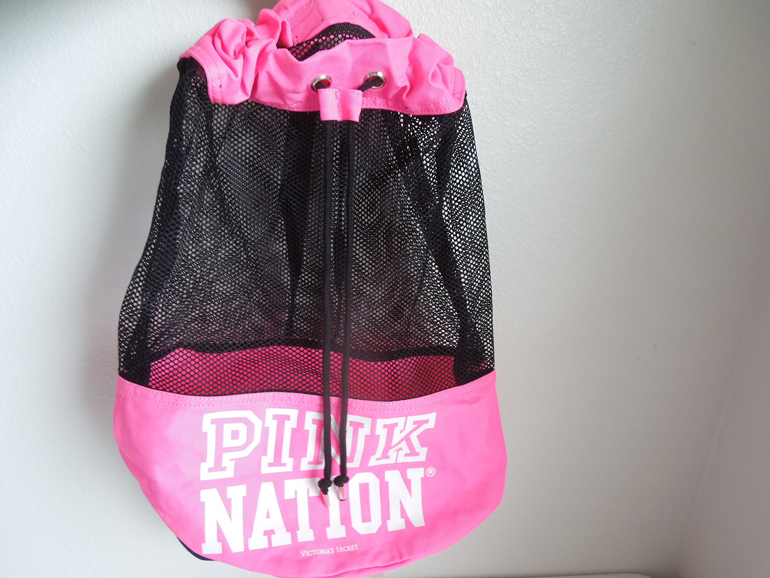 Victorias Secret Pink Nation Mesh Pink Black Drawstring 