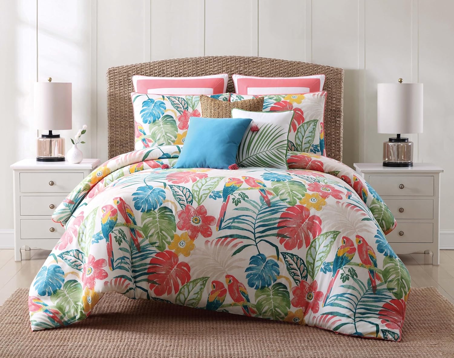 Indienne Paisley Navy and White Cotton 3-Piece Full/Queen Duvet Set, Floral Themed, for Men and Women, Oeko-TEX Certified Confidence