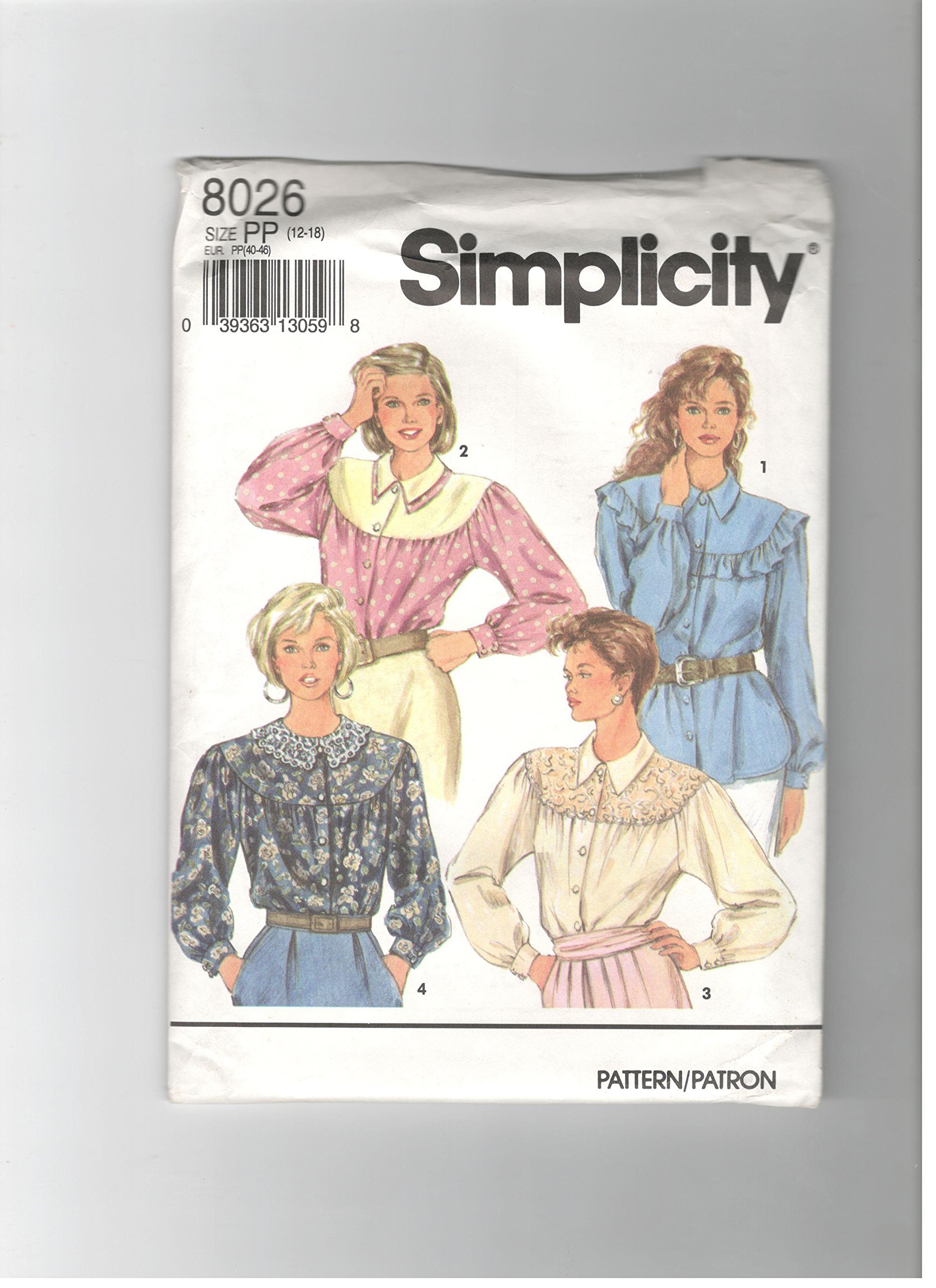 Simplicit 8026 (Taille 12 18) patron de couture avec guide d'ajustement précis