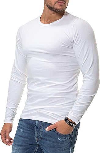 JACK & JONES T-Shirt Plain Crew Neck T-Shirt, Blanc – Blanc optique, XXL