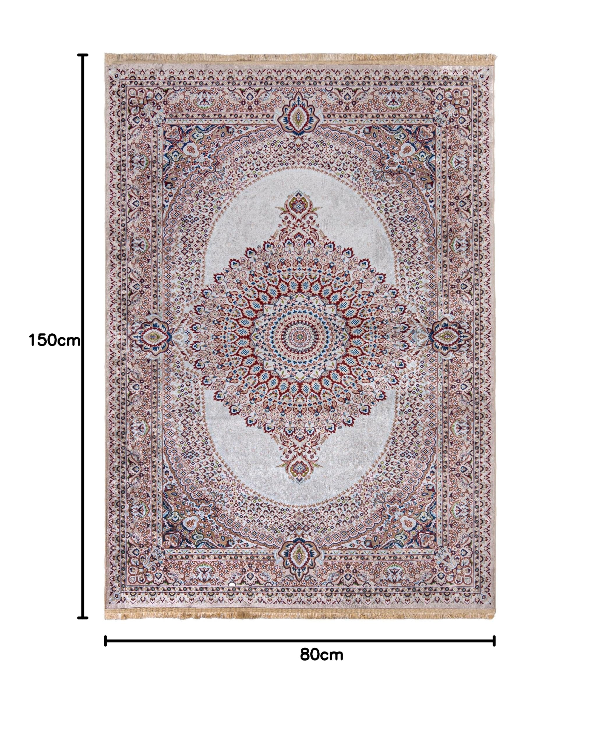 Mazovia Alfombra Salón 80x150cm Crema Clásico con Estilo Antideslizante