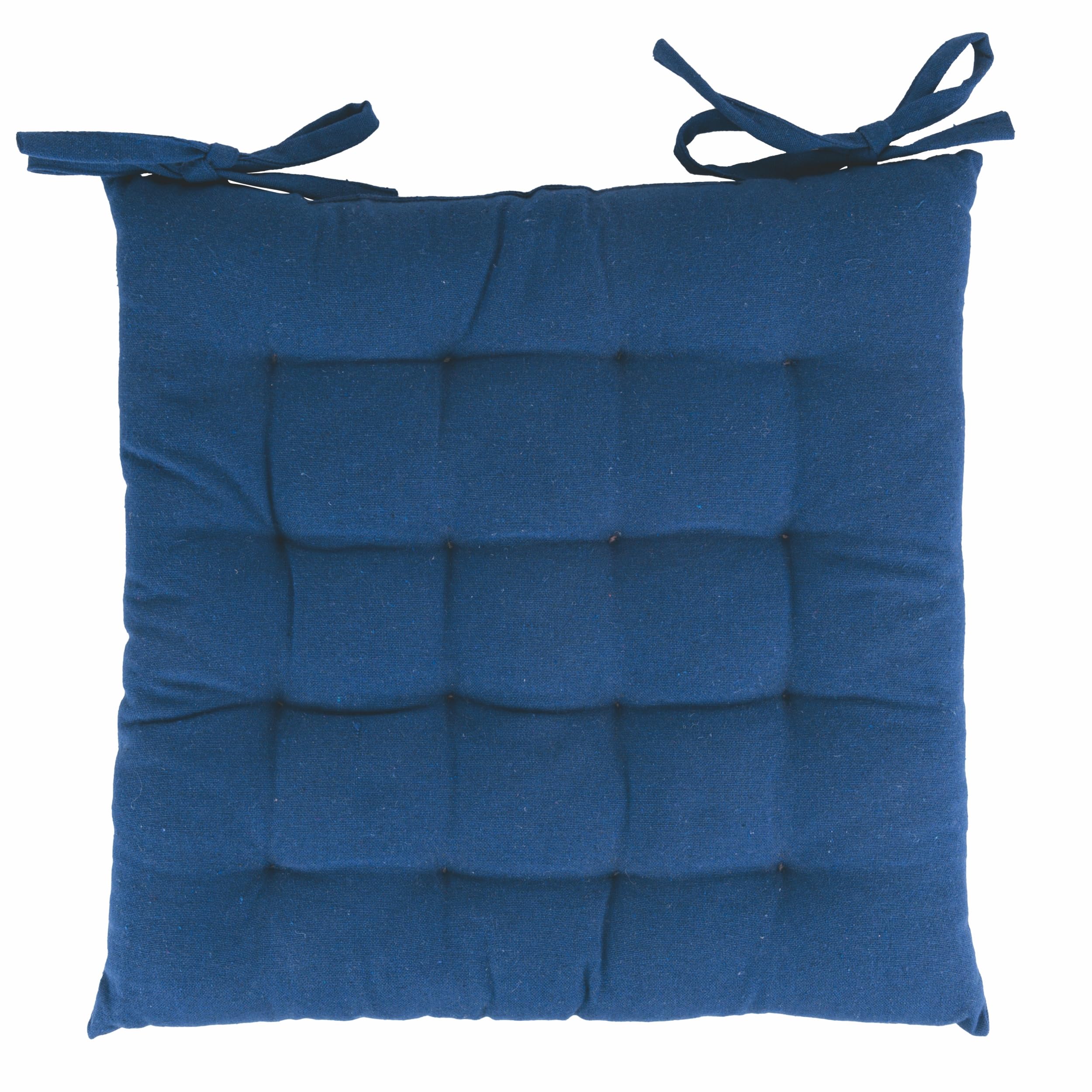 Coussins de chaise Sibylle bleu 40x40 cm lot de 5 avec lacets de fixation