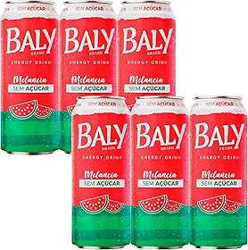 Energético Baly Diversos Sabores e Tamanhos Escolha nas Variações (Melancia Zero açucar 473ml pack 6 unidades)