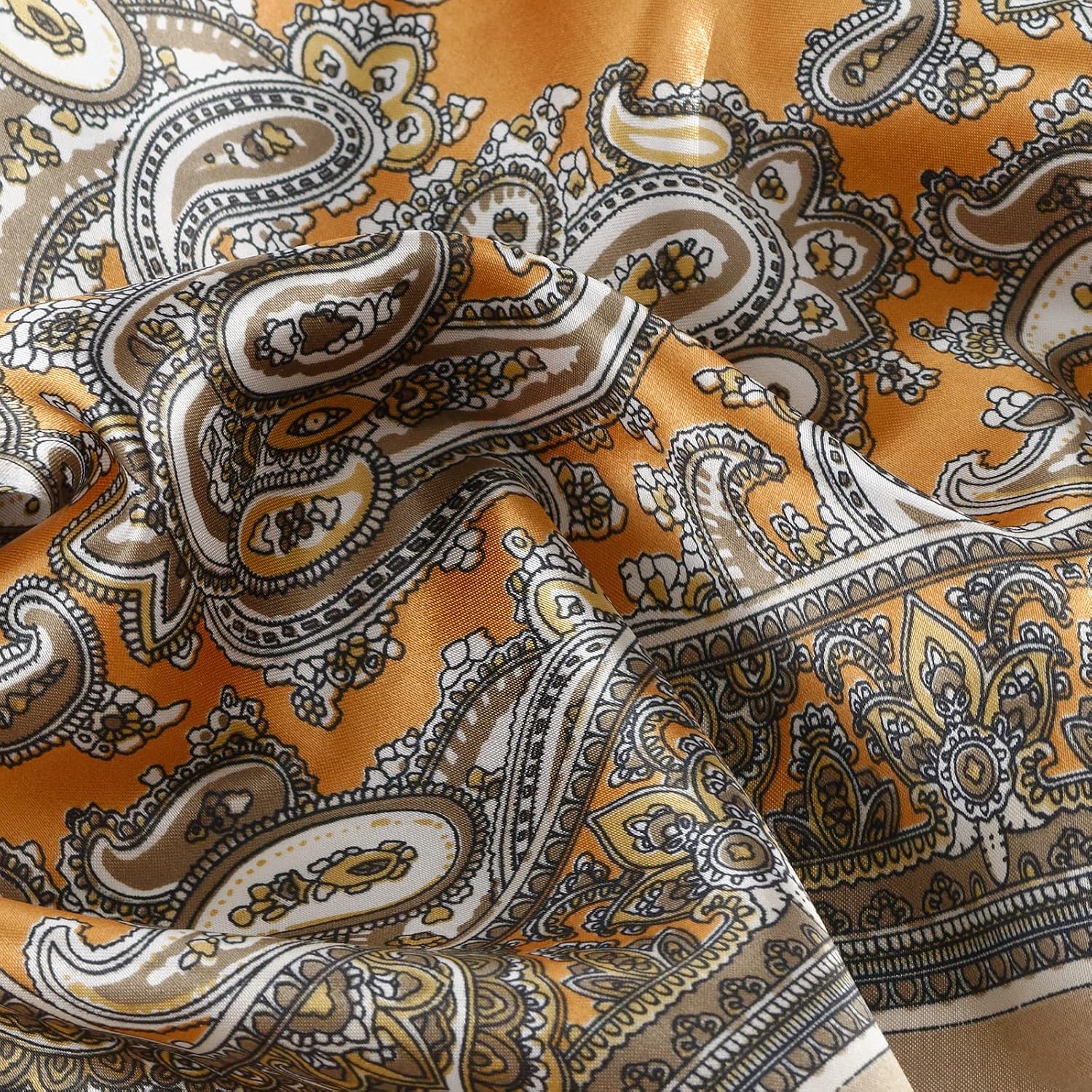 QBSM Womens 23.6 inch Satin Silk Feeling Formal Square Neck Scarf Head Hair Wraps Kerchief image 5