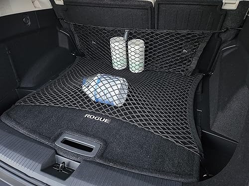 Miniatura 2 de Red de carga de malla elástica para maletero de automóvil para Nissan Rogue 2021-2023 organizador y almacenamiento de maletero de primera calidad