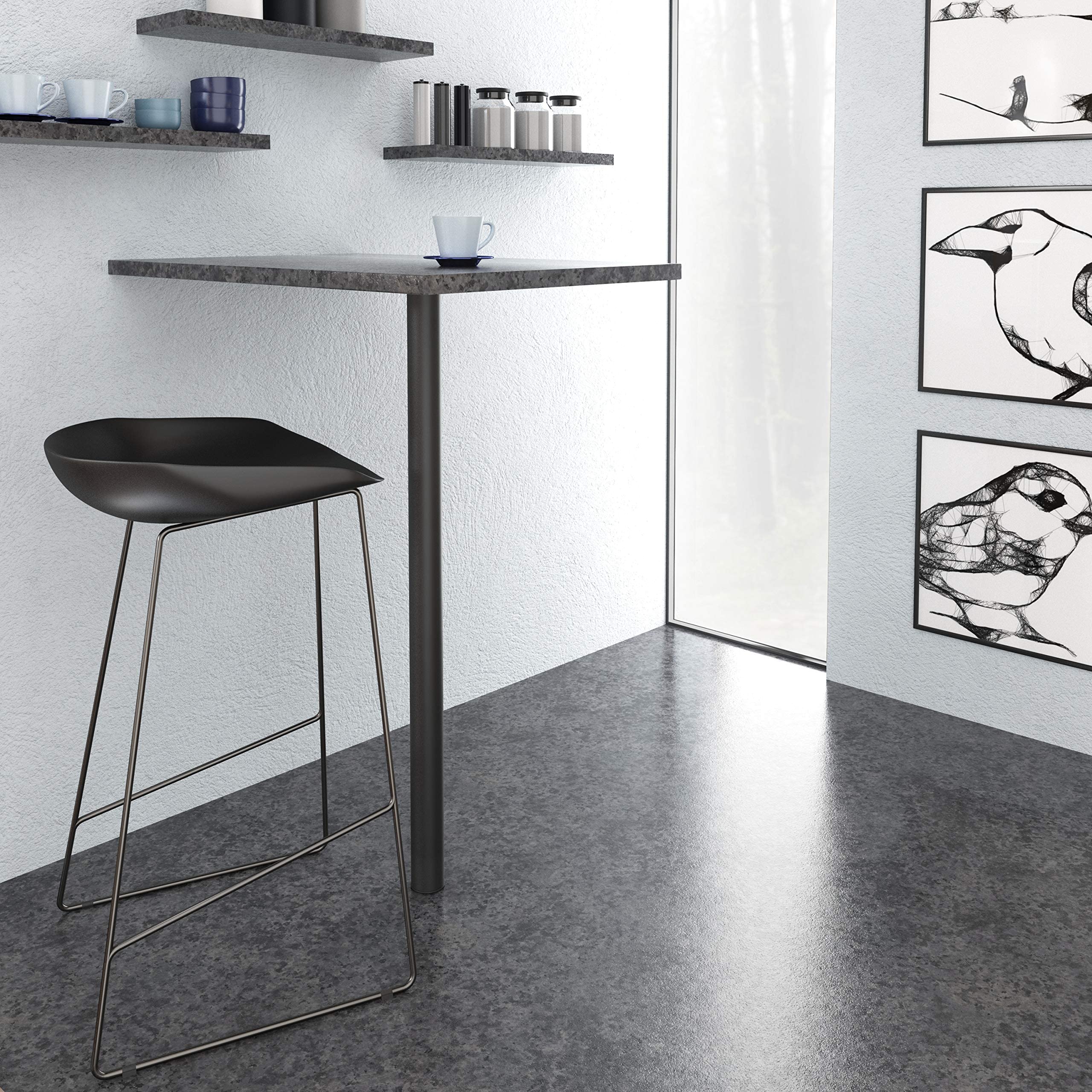 Sossai® Premium Patas de Mesa TBBL | Regulable en Altura | Diseño: Negro | 4 Piezas | Altura: 110 cm (1100 mm) Ajustable + 2cm | Accesorios de Montaje incluidos