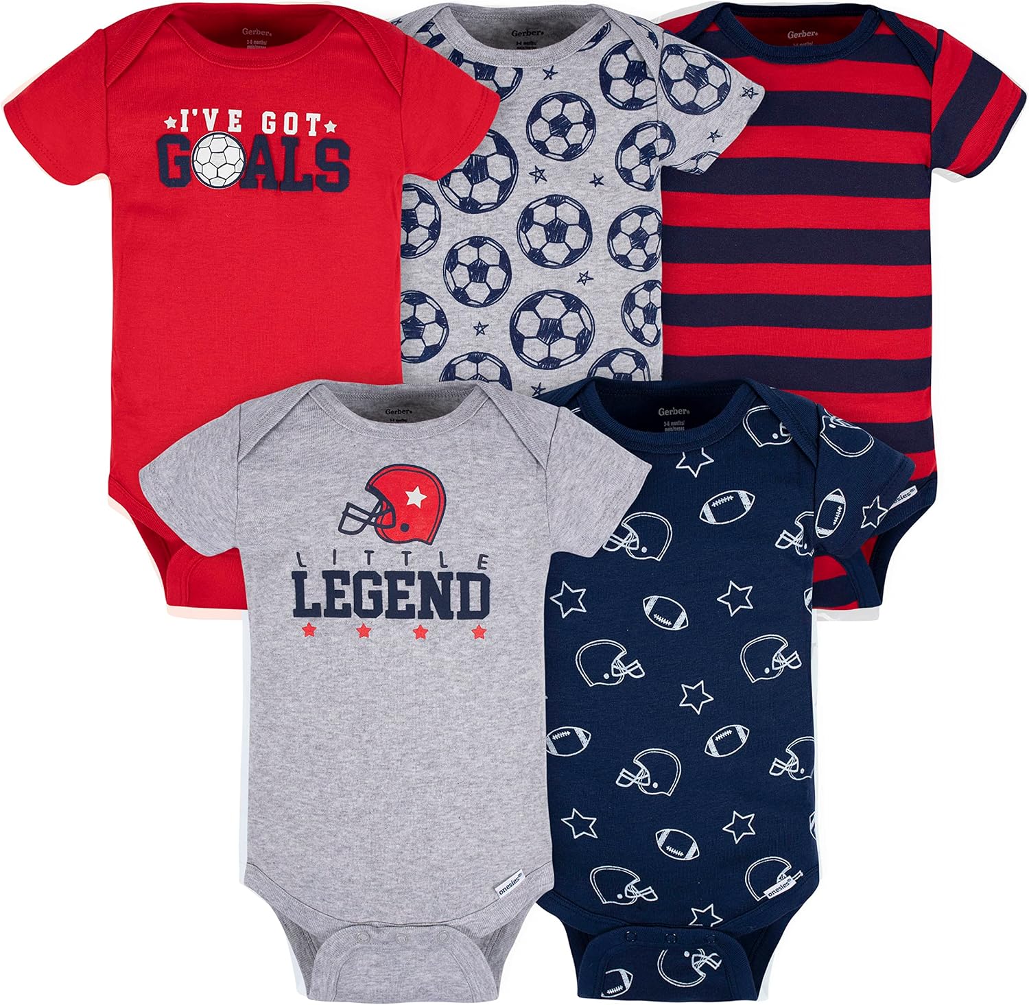 Gerber Baby Boys' 5-pack Variety Onesies Bodysuits
