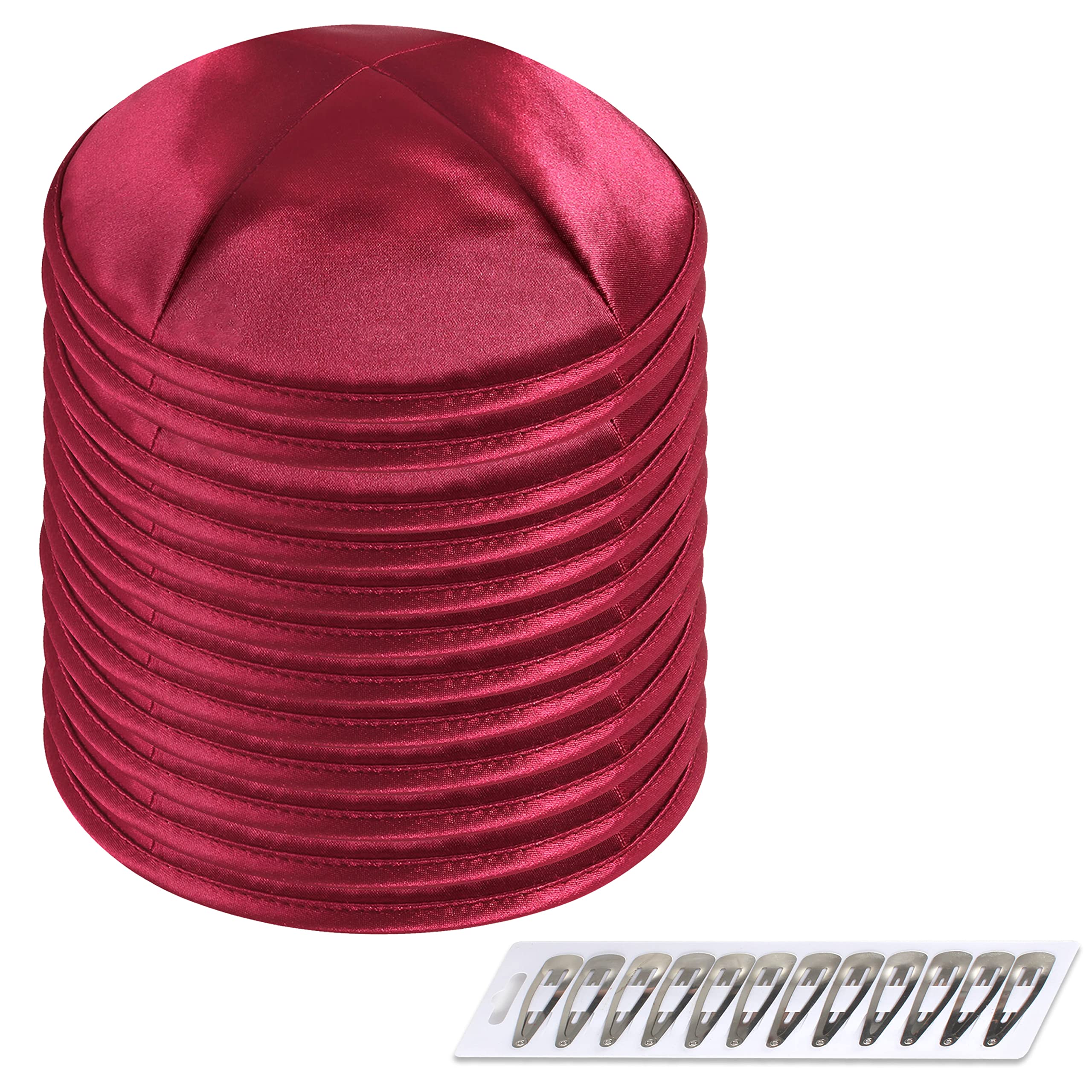 Zion Judaica Deluxe Satin Kippah Yarmulkes for Kids Teens &amp; Adults Skullcaps 6.25" Multi-Color Options 4 Panel Design